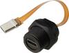 TRU COMPONENTS TC-E10T-FT3.1-PWF/MT3.1-NWA-0.1FPC TC-13543620 USB-C-bus/stekker FPC platte kabel 3.1 snelheid (met schroefdraad) kabel 0,1 m 1 stuk(s)