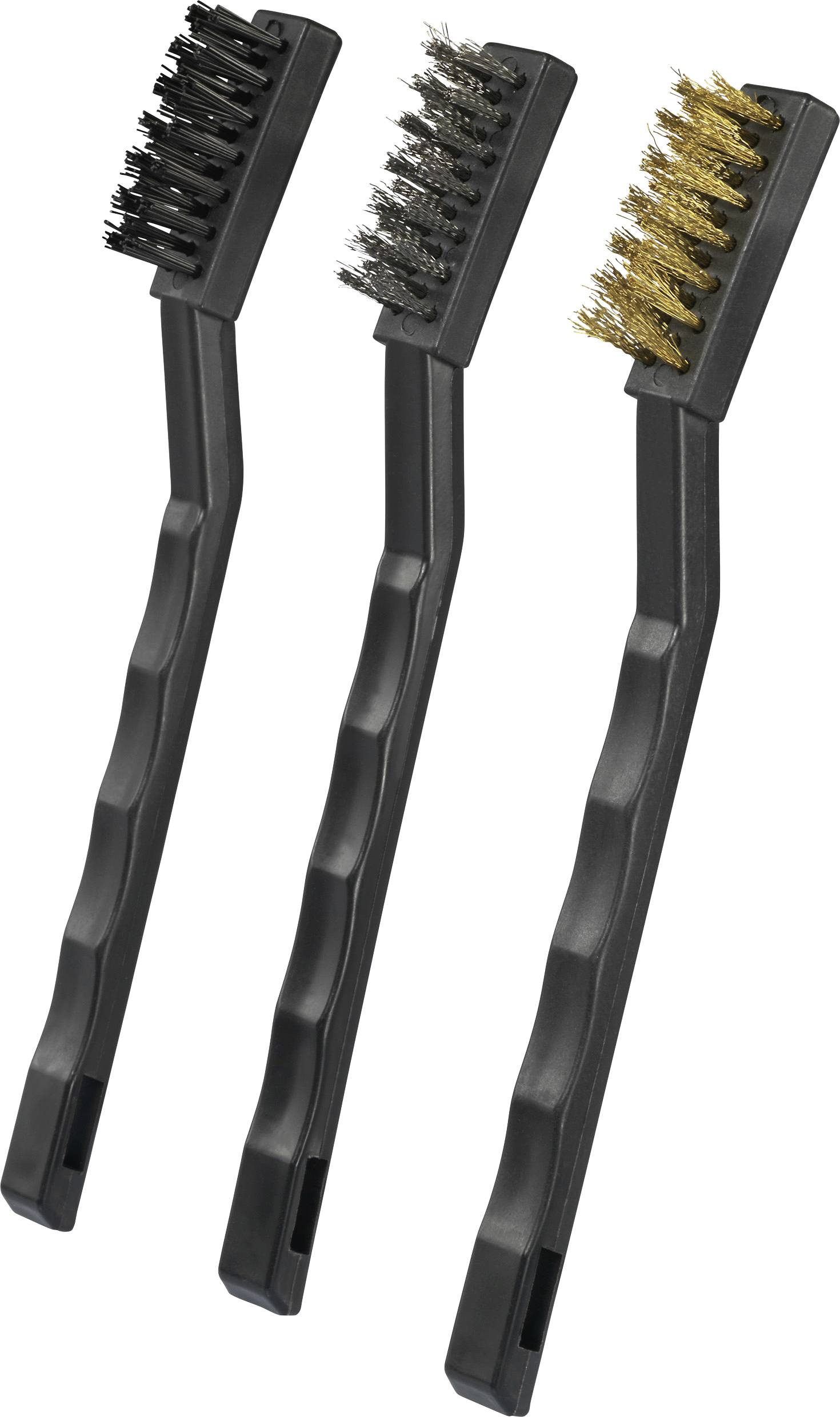 TOOLCRAFT Staalborstel RVS, Nylon, Messing 170 mm 1 set(s)-0