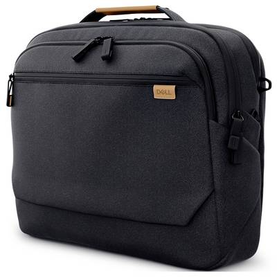 Een zwarte laptoptas met handgreep en ritsen, geschikt voor het vervoeren van notebooks.