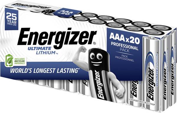 Energizer Ultimate FR03 AAA batterij (potlood) Lithium 1250 mAh 1.5 V 20 stuk(s)