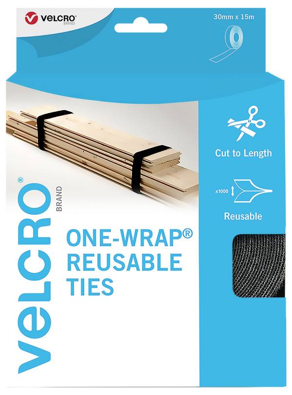 VELCRO®  Klittenband Universeel Om te bundelen Haak- en lusdeel (l x b) 15 m x 3 cm Zwart 15 m