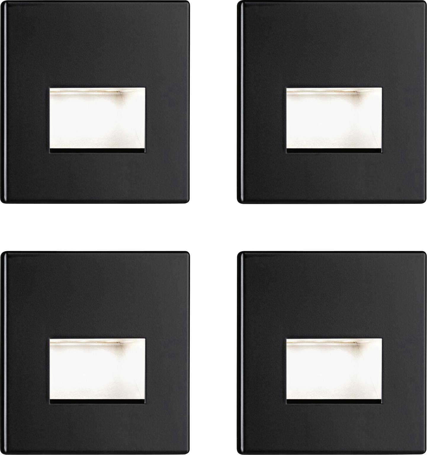 Paulmann 41308 Edge LED-wandinbouwlamp Set van 4 stuks LED LED Zwart (mat)-0