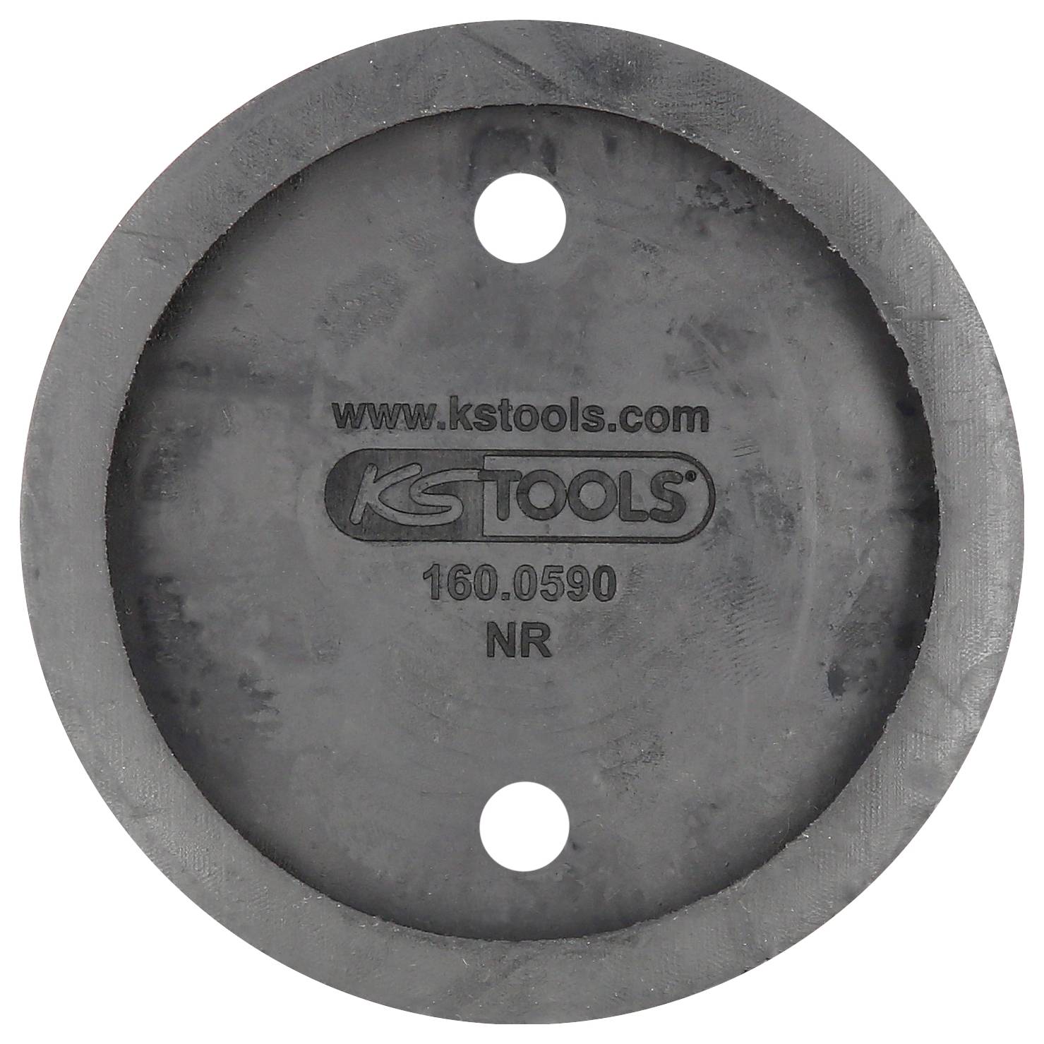 'KS Tools' rubberen afdichting met twee gaten. Bevat de opdruk 'www.kstools.com 160.0590 NR'.
