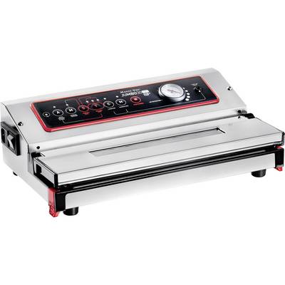 Roestvrij stalen vacuümmachine met bedieningselementen bovenaan en drukindicator, ideaal voor het conserveren van voedsel.