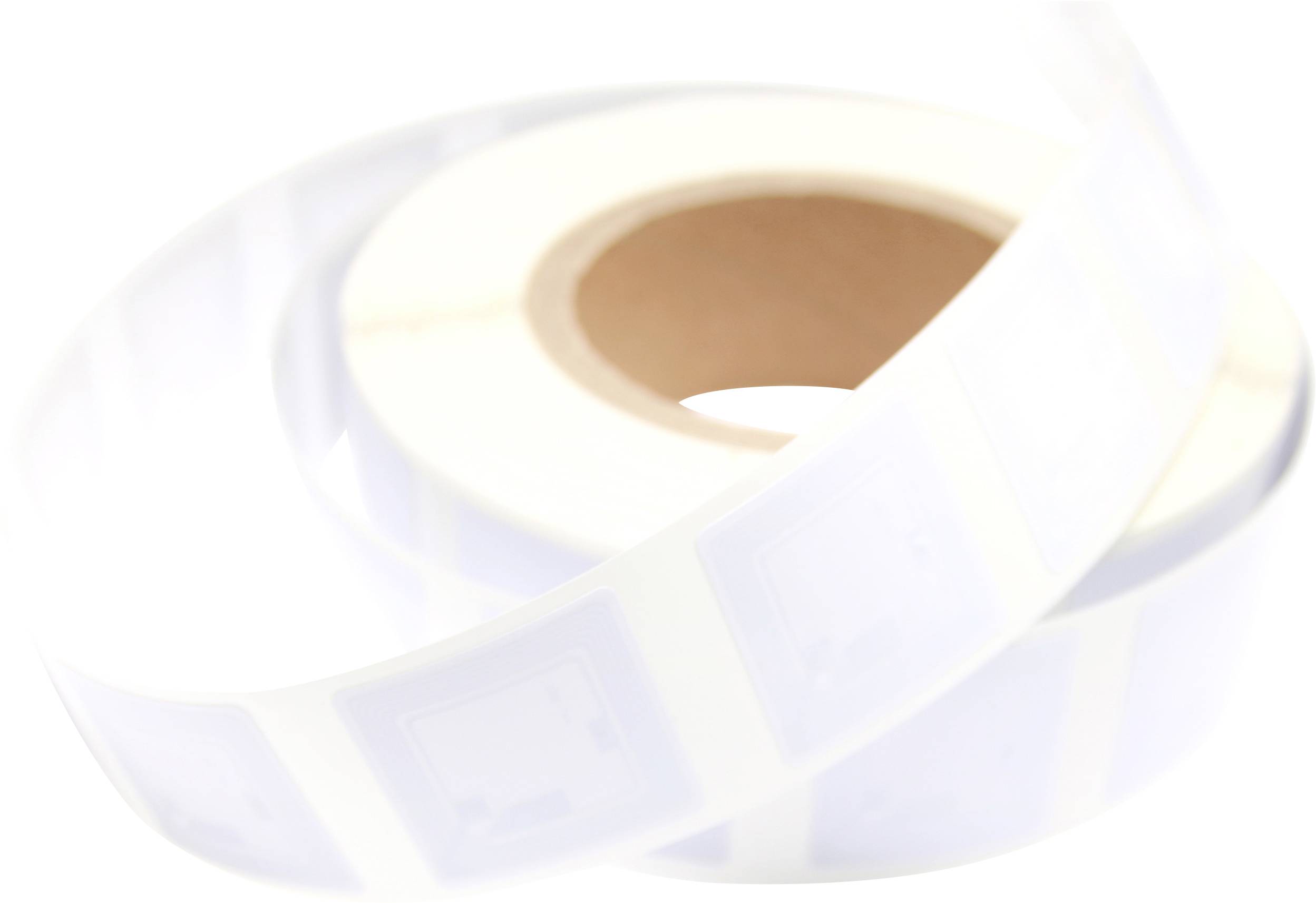 Een rol halfransparante stickers op een witte achtergrond. Voornamelijk een decoratief element.