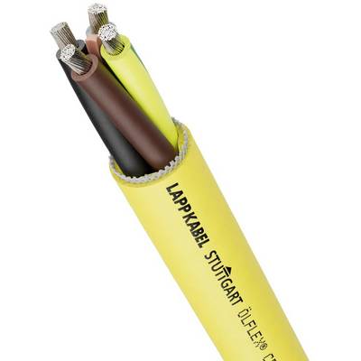 Afbeelding toont een geel, multicore kabel van Lapp Kabel met de opdruk 'LAPP KABEL' en 'STUTTGART'.