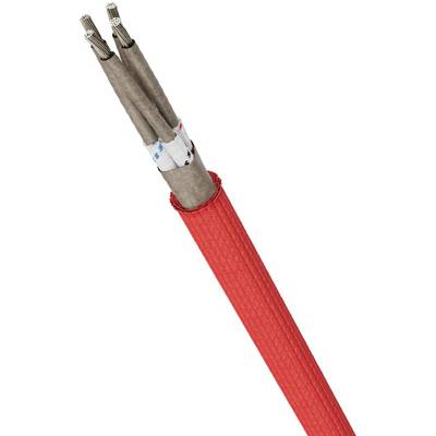 'Elektrische kabel met rode beschermmantel, zichtbare metalen geleiders en isolatie, geschikt voor high-end audio-toepassingen.'