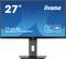 'Monitor iiyama ProLite XUB2797QSN, 27 inch, 2560 x 1440 resolutie, USB-C-aansluiting. Zwart design, blauwe schermachtergrond.'