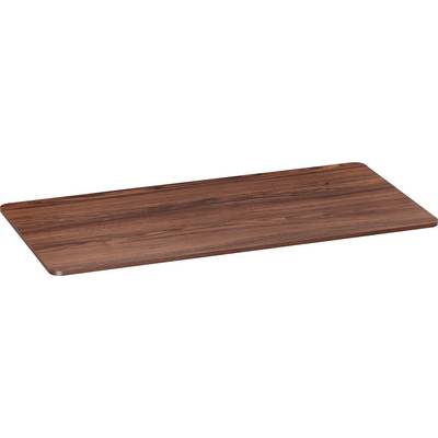 Een rechthoekig houten bord met een gladde, donkere houtnerf.