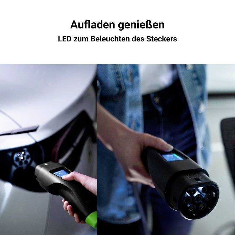 Het opladen genieten. LED voor het verlichten van de stekker.