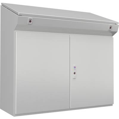 Metalen kast met twee deuren en ventilatieopzetstuk. Geschikt voor veilige opslag van materialen in laboratoria of werkplaatsen.