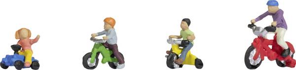 NOCH 15908 H0 Kinderen op kinderfietsen figuren Geverfd, Zittend
