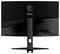 Achteraanzicht van een gamingmonitor met opvallende standaard en aansluitingsmogelijkheden, waaronder HDMI- en DisplayPort-poorten. MSI-logo zichtbaar.