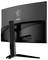 Een zwarte MSI-monitor van achteren, met het merkenlogo en aansluitingen aan de achterkant. Het scherm staat op een stabiel standaard.