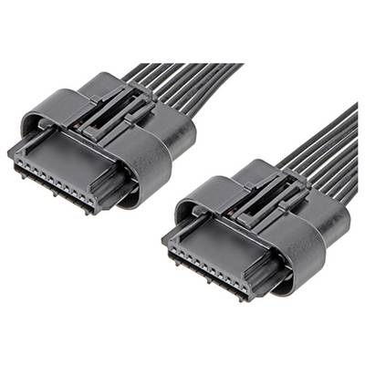 Twee zwarte elektrische stekkers met meerdere pinnen, die parallel aan elkaar zijn uitgelijnd. Gebruikt voor kabelverbindingen.