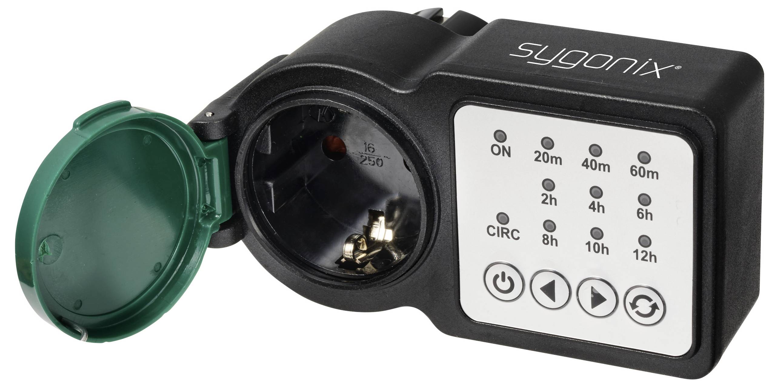 Sygonix SY-6786456 Cowntdown timer Analoog Dagprogramma 3680 W IP44 Continubedrijf, Countdown-functie, START/STOP functi-1