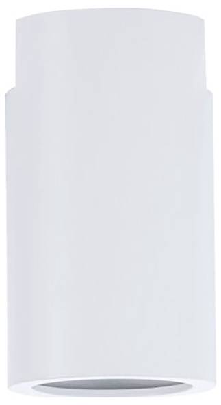 Cilindrische, witte plafondlamp met een eenvoudig, modern design. Ideaal voor eigentijdse interieurs.