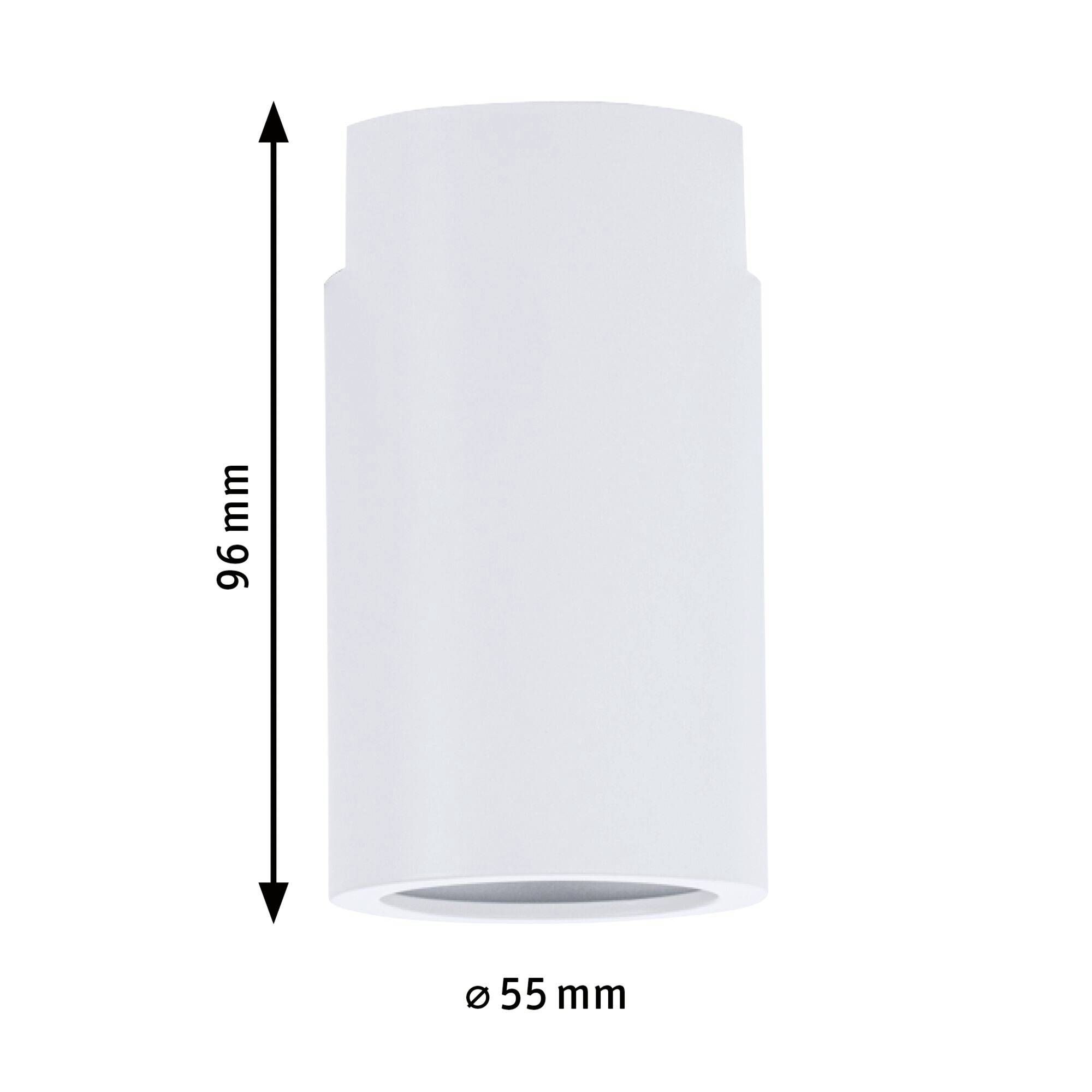 Cilindrische, witte lamp met een hoogte van 96 mm en een diameter van 55 mm, levendig effect voor moderne ruimtes.