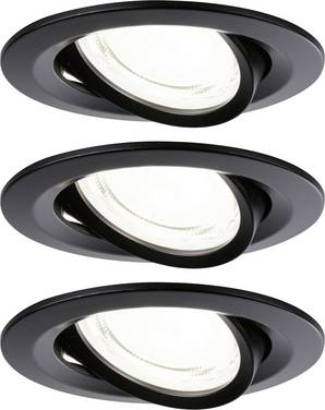 Paulmann 92457 Nova Coin LED-inbouwlamp Set van 3 stuks  LED  2.8 W Zwart (mat)
