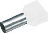 Cimco 187702 Dubbele adereindhulzen 0.5 mm² Deels geïsoleerd Wit 100 stuk(s)