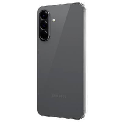 Achteraanzicht van een zwarte smartphone met drie verticale cameraleNZEN en een LED-flits in de linkerbovenhoek.