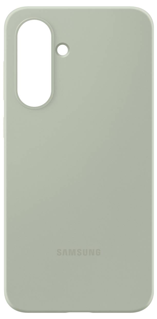 Groene telefoonhoes van Samsung met uitsparingen voor camera en flitser.