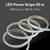 'LED Lichtstrip 50 m, 1000 lm/m, 580 W, 50 m' staat boven een afbeelding met oplichtende LED-strips in een cirkelvormige opstelling.