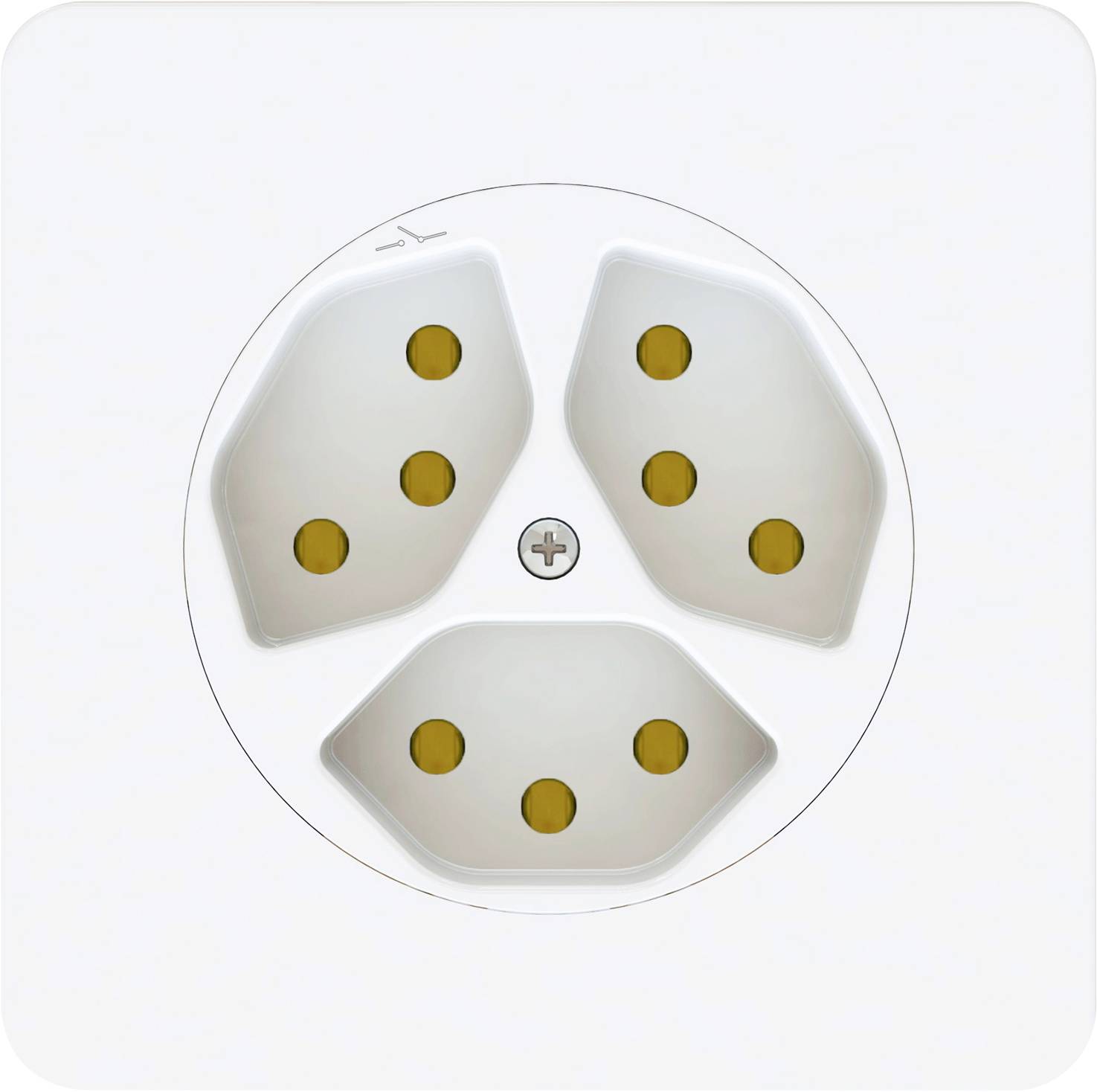 Max Hauri 170596 3-voudig Stopcontact IP20 Wit (glanzend)