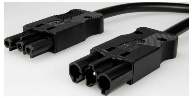 Adels-Contact 162399 Stroom Verlengkabel 20 A Zwart 1.00 m H05VV-F 3G 1,5 mm² Geharmoniseerd, Met aardedraad