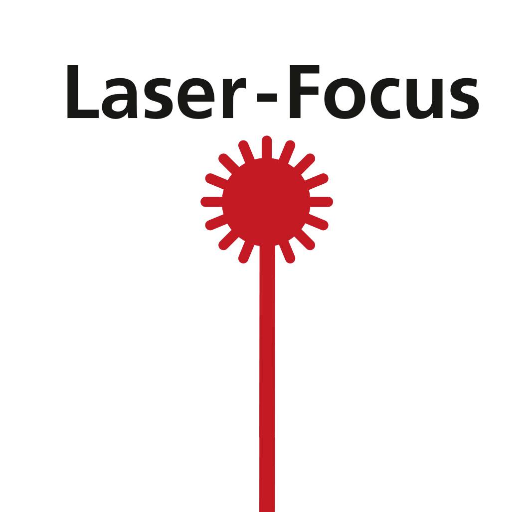 Laser-Focus boven een rode laserstraal die uitgaat van een gestileerd rood lichtbundel, symboliseert intense concentratie.