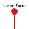Laser-Focus boven een rode laserstraal die uitgaat van een gestileerd rood lichtbundel, symboliseert intense concentratie.