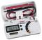 Een digitaal multimeter met display toont '1.617 V'. Het apparaat staat open en bevat twee meetleidingen in zwart en rood.