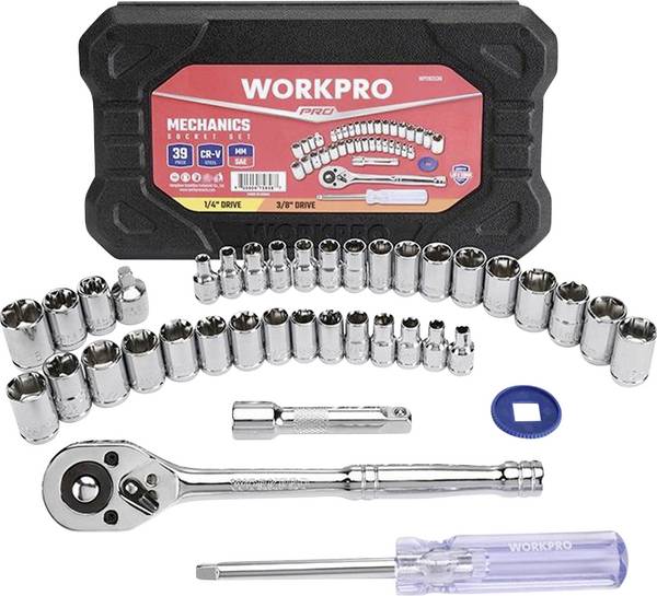 WorkPro  WP202536 Schroevendraaierbitset Metrisch, Inch  39-delig
