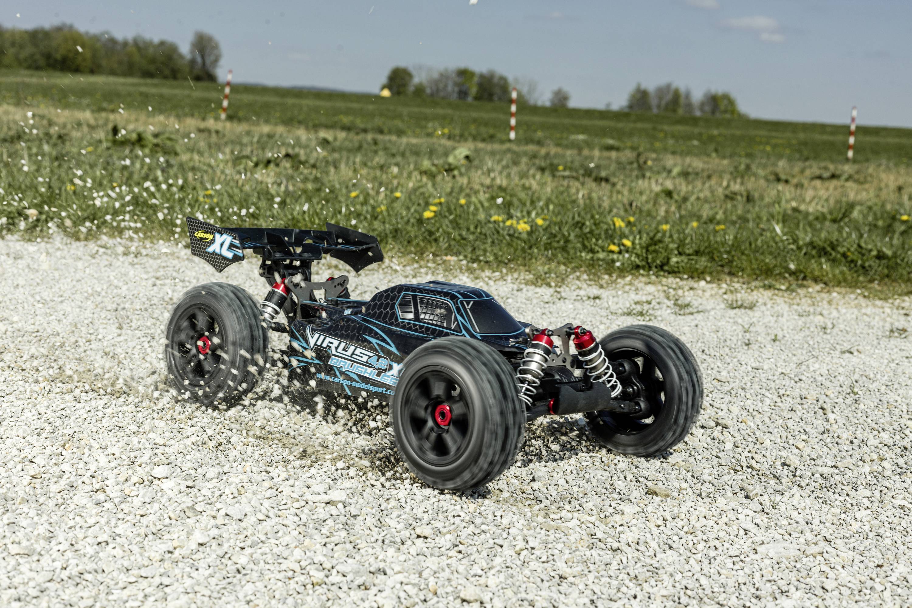 Carson Modellsport Virus 4.2 XL Zwart, Turquoise 1:8 RC auto Elektro Buggy 100% RTR 2,4 GHz Incl. accu, oplader en batte-5