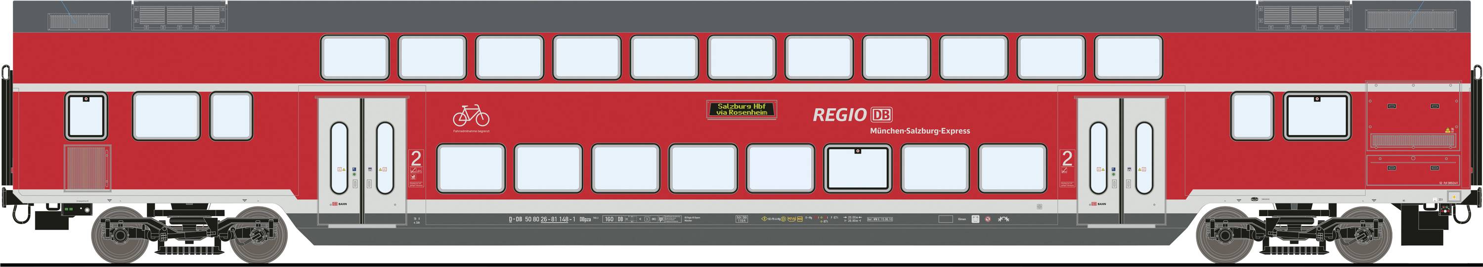 Roco 6220146 H0 dubbeldeksrijtuig 2e klas van de DB AG