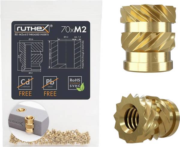 ruthex Schroefdraadinzet Geschikt voor: PLA-geschikte apparaten RX-M2x4 GE-M2x04-001