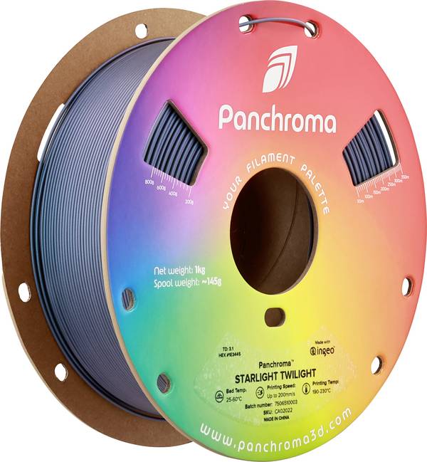 Polymaker CA02022 Panchroma™ Starlight Filament PLA kunststof Meerkleurig, Kleurverandering 1.75 mm 1000 g Starlight Twilight, Blauw  1 stuk(s)