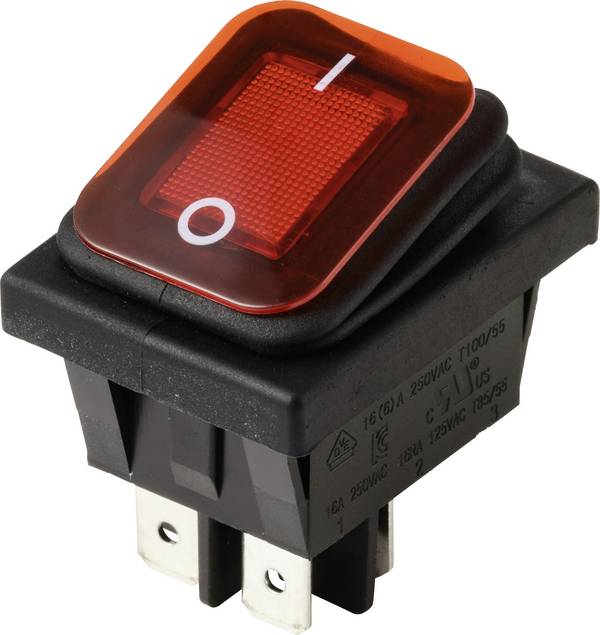 TRU COMPONENTS TC-13599528 Wipschakelaar  250 V/AC 16 A 2x uit/aan IP65 (front) Continu 1 stuk(s)