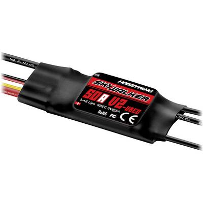 De Hobbywing Skywalker 50A V2 UBEC is een elektronische snelheidsregelaar (ESC) voor RC-vliegtuigen, geschikt voor 3-4S LiPo-accu's.