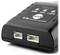 Zwart compact laadapparaat met twee USB-poorten, bovenkant toont moduusselectie voor verschillende batterijtypen.