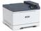 Xerox-printer in lichtgrijs en donker design met digitaal display dat status en opties weergeeft.