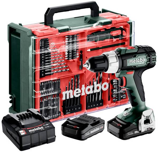 Metabo SB 18 L Set 614053710 Accu-slagmoersleutel 60 Nm  18 V Aantal meegeleverde accu's: 2 2 Ah Li-ion Brushless, Incl. koffer, Incl. 2 accu's, Incl. lader, Incl. accessoires