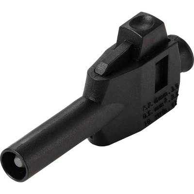 VOLTCRAFT MP-4 Laboratoriumstekker met klemaansluiting Stekker, recht Stift-Ø: 4 mm Zwart 1 stuk(s) Bulk-0