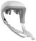 Witte, futuristische helm met een glad design en een gewatteerde binnenkant.