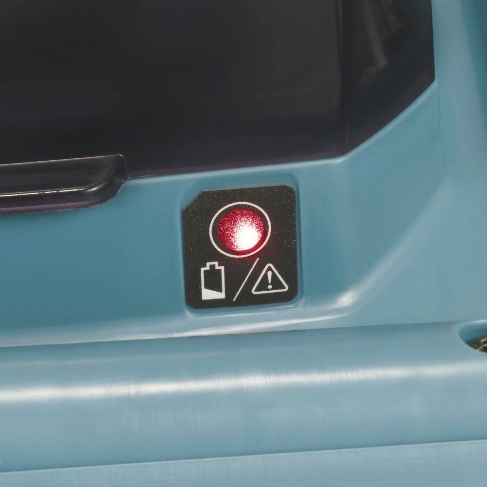 Rood waarschuwingslicht op een machine geeft lage batterijspanning of een storing aan.