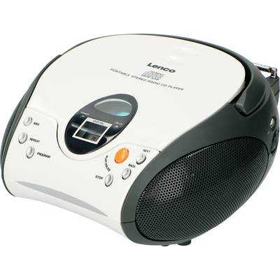 Lenco Lenco SCD-24 white - Tragbares FM-Radio mit CD-Player - Kopfhöreranschluß - Weiß Radio/CD-speler