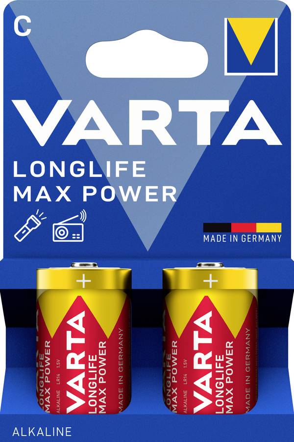 Varta VARTA Longlife Max Power C Blister 2 C batterij (baby) Alkaline 1.5 V 7800 mAh 2 stuk(s)