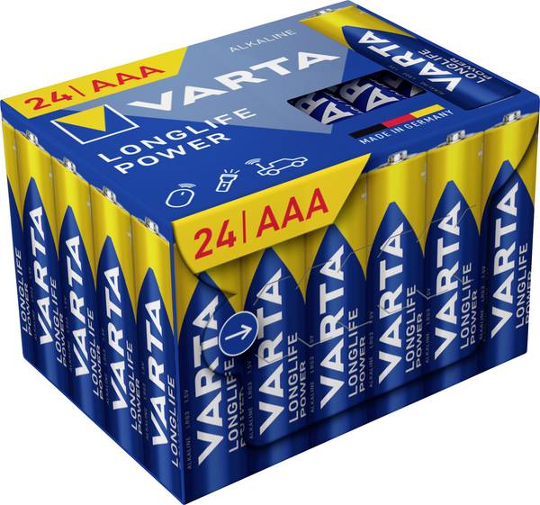 Varta VARTA Longlife Power AAA Cube Pack24 AAA batterij (potlood) Alkaline 1.5 V 24 stuk(s)