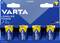 'Varta Longlife Power' C-batterijen, verpakking van 4 stuks, blauw-gele verpakking met plus- en minussymbolen, geproduceerd in Duitsland.
