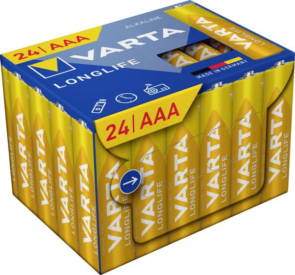 Varta VARTA Longlife AAA Cube Pack24 AAA batterij (potlood) Alkaline 1.5 V 24 stuk(s)